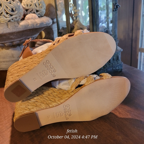 Andre Assous Milena Espadrille Wedge Sandal Designer Celebrity Luxury Leather 21 - Picture 9 of 11